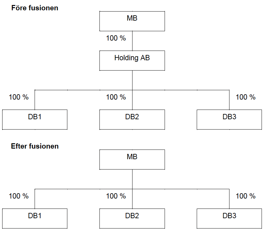 Exempel 8 – Fusion av holdingbolag